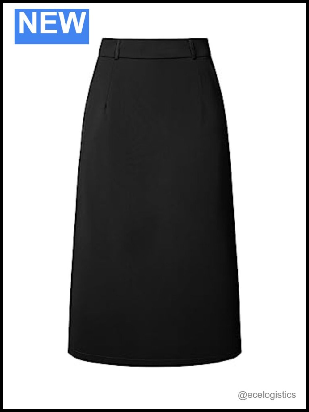 Women's High Waist Pencil Skirt, Split Back Midi Work Skirt with Pockets
